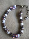 7″ w/ 2″ extension African Hand-painted sand-cast beads