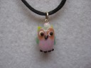 Hoot Owl Necklace with Black Cord